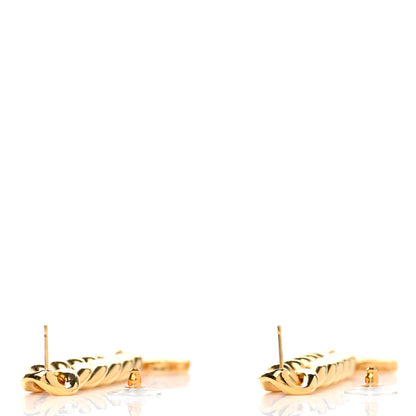 Chanel Metal CC Pick Drop Earrings Gold 3 of 5