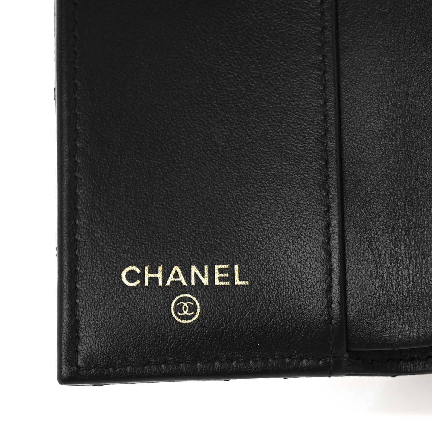 Caviar Quilted Small Textured CC Flap Wallet Black