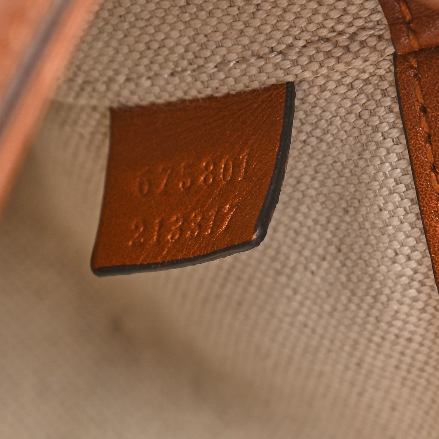 Gucci New Canvas Charisma Calfskin Crystal GG Monogram Mini Horsebit 1955 Shoulder Bag Camel Ebony 8 of 11