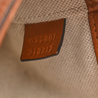 Gucci New Canvas Charisma Calfskin Crystal GG Monogram Mini Horsebit 1955 Shoulder Bag Camel Ebony 8 of 11