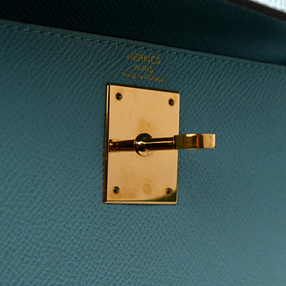Hermes Epsom Kelly Sellier 28 Bleu Atoll 16 of 21