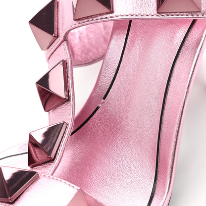 Valentino Garavani Metallic Nappa Roman Stud T-Strap 100mm Sandals 36.5 Giacinto 10 of 11