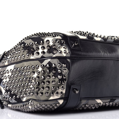 Burberry Nylon Beat Check Studded Satchel Black 7 of 8