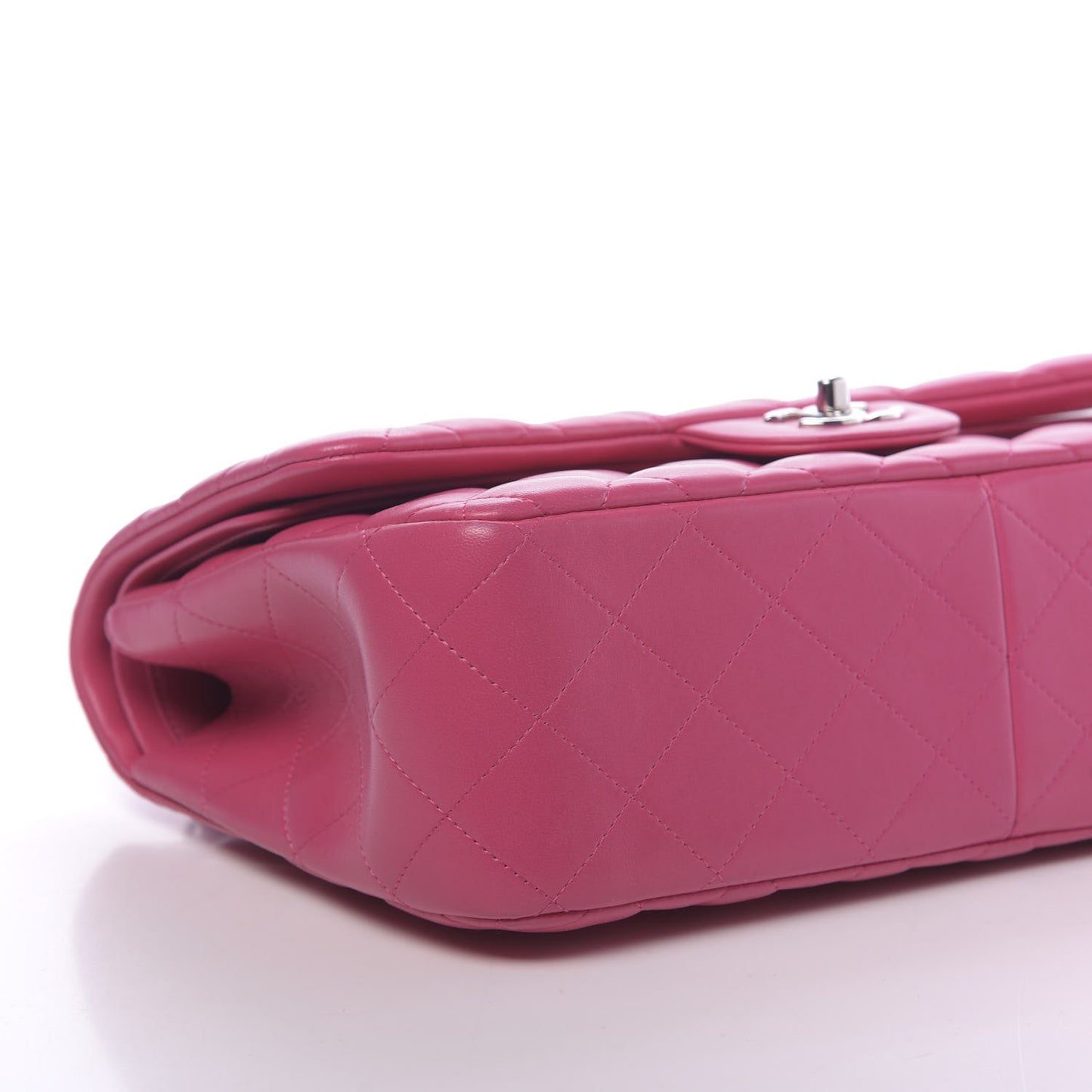 Lambskin Quilted Jumbo Double Flap Dark Pink