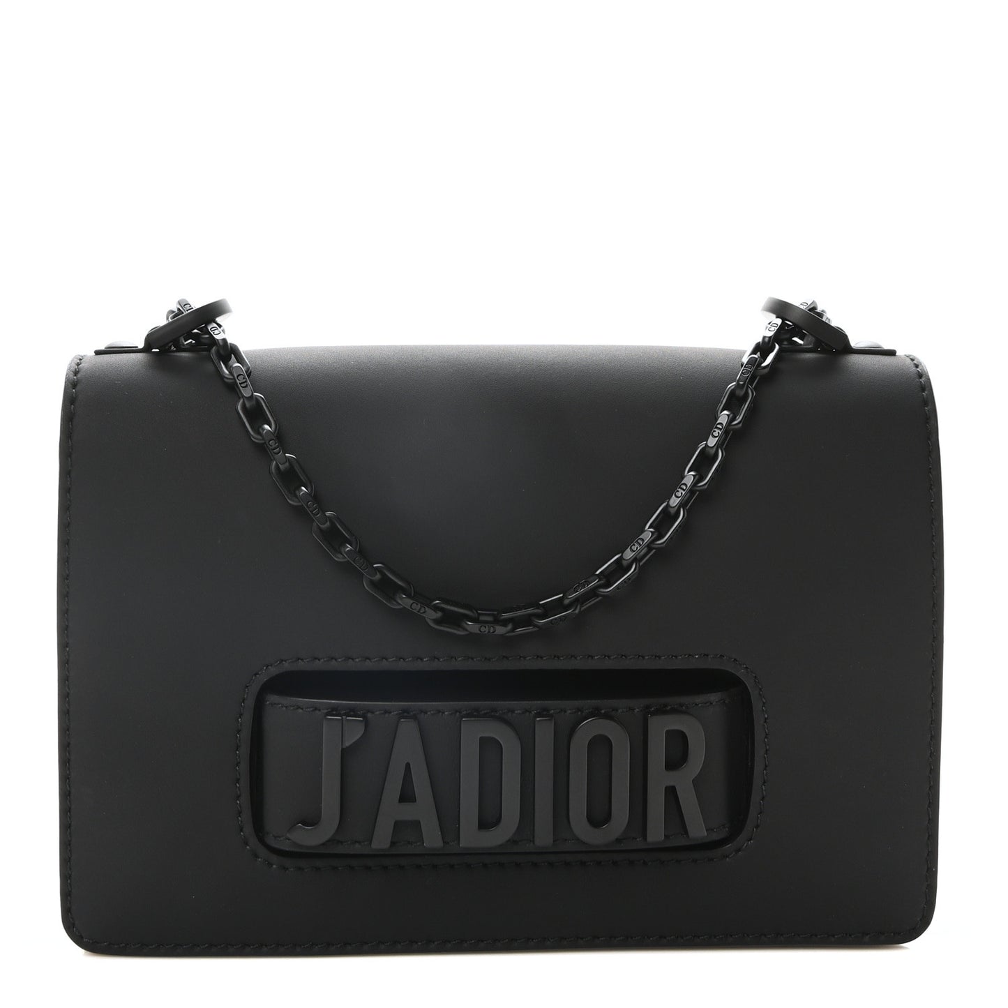 Ultra Matte Calfskin J'Adior Chain Flap Bag Black