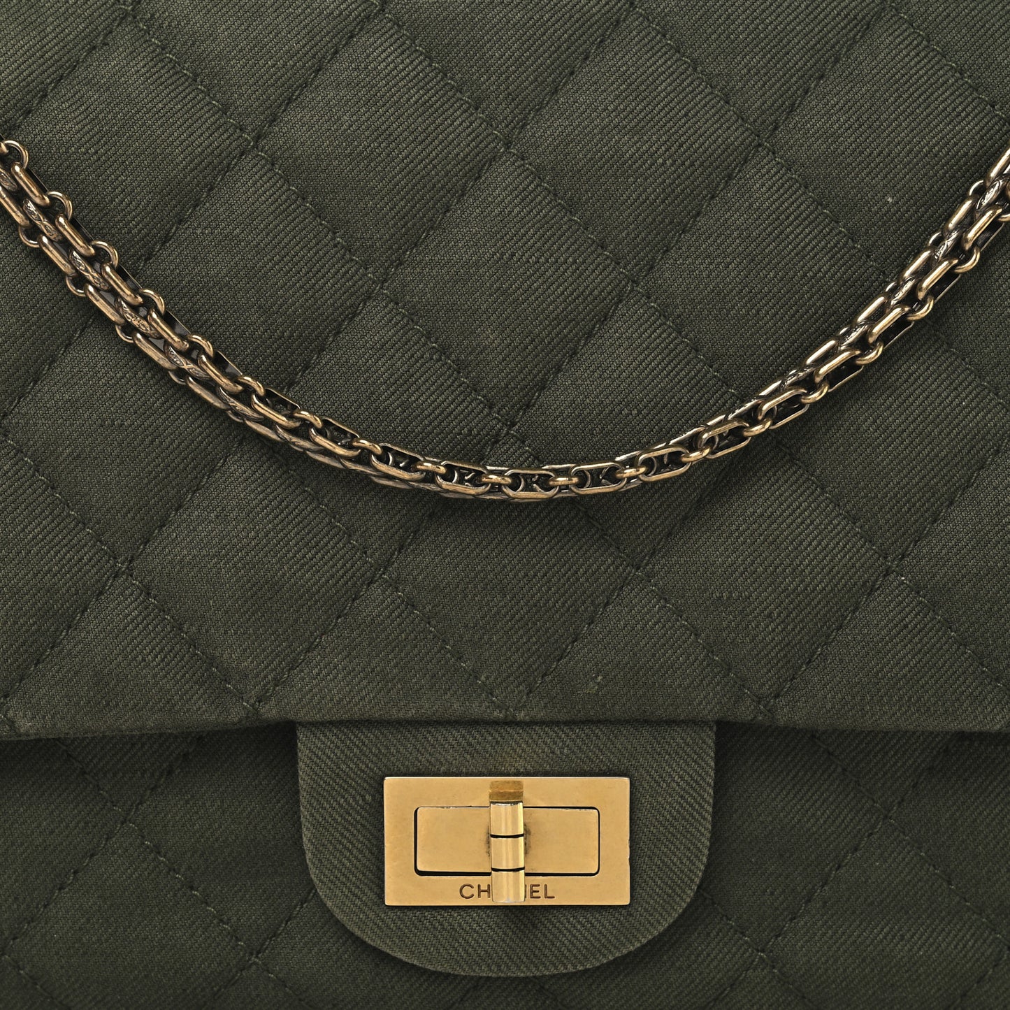 Canvas Quilted 2.55 Reissue 227 Flap Green