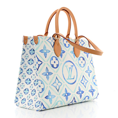 Louis Vuitton Monogram Tiles By The Pool Onthego MM Lagoon Blue 2 of 9