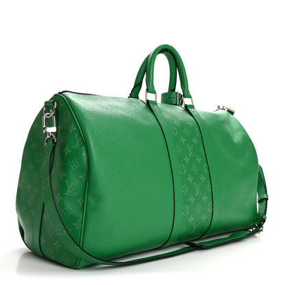 Louis Vuitton Taigarama Keepall Bandouliere 55 Cactus Green 2 of 10