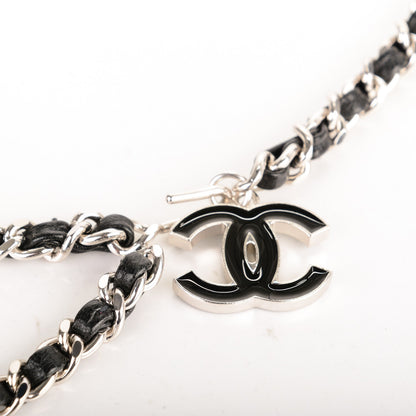 Chanel Lambskin Enamel CC Chain Belt Black Silver 3 of 4