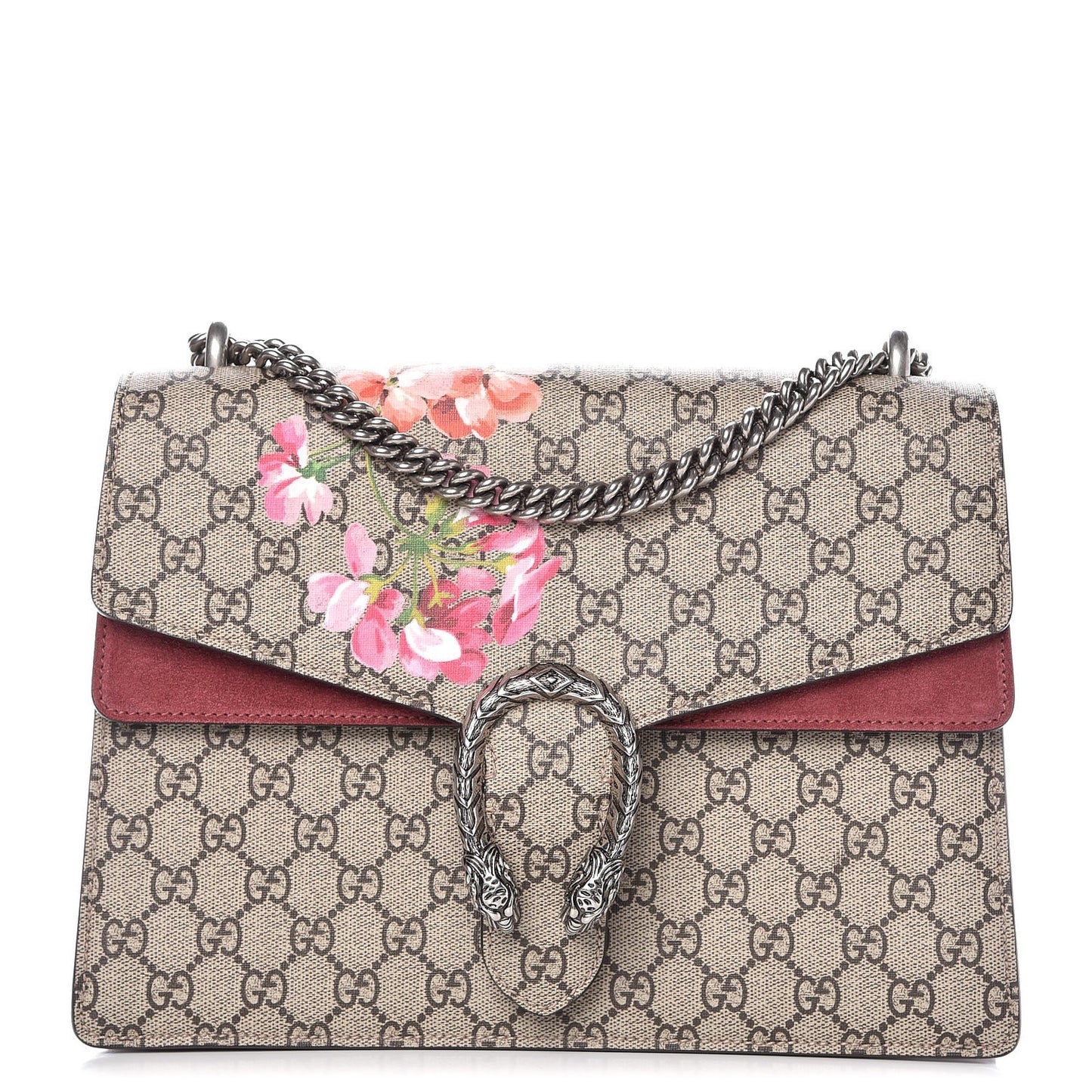 GG Supreme Monogram Blooms Medium Dionysus Shoulder Bag Beige Multicolor Dry Rose