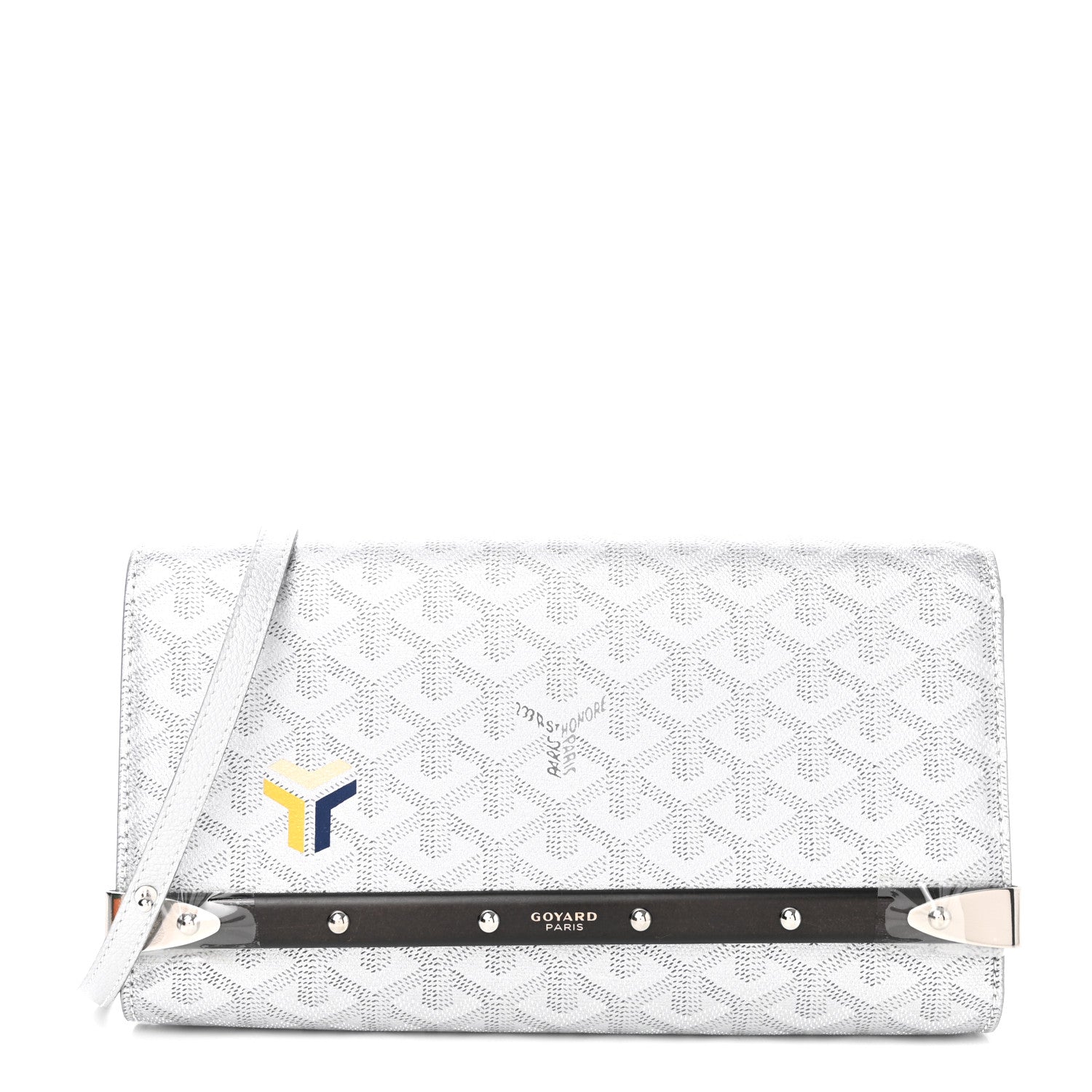 Goyard Goyardine Monte Carlo Bois Clutch With Strap Silver 1 of 10