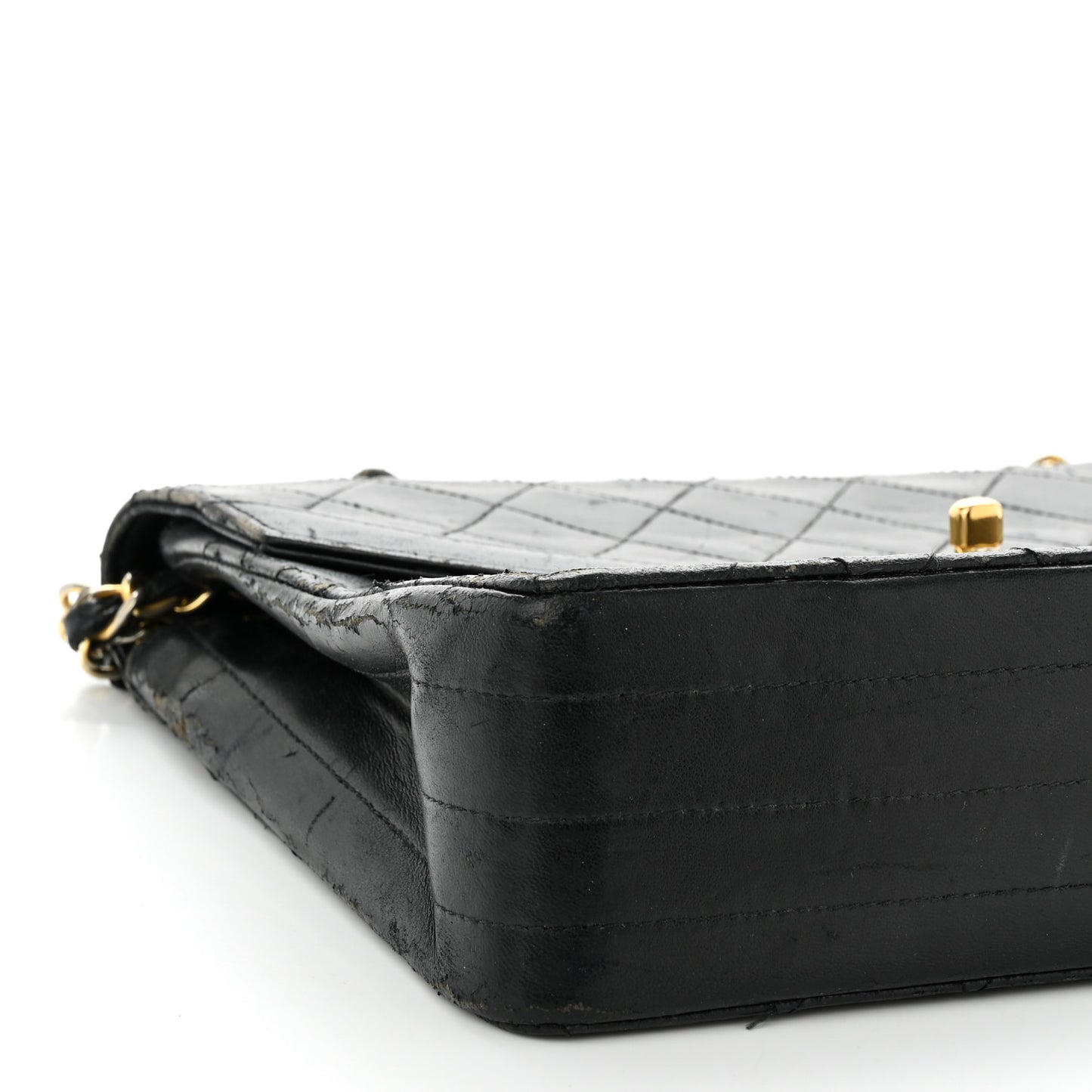 Lambskin Quilted Medium Single Flap Black