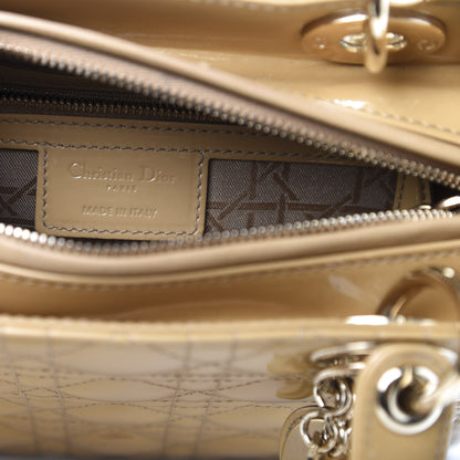 Christian Dior Patent Cannage Medium Lady Dior Beige 8 of 19