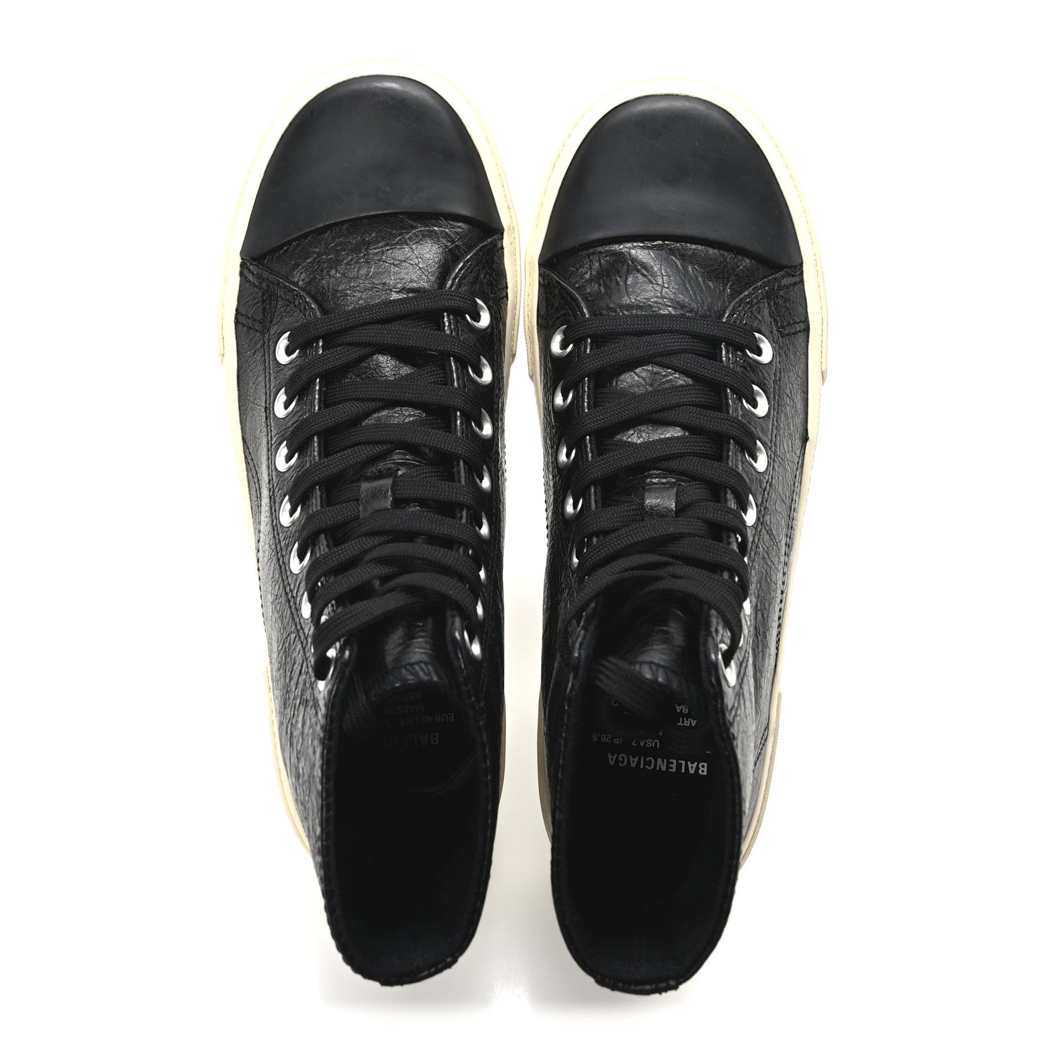 Balenciaga Agneau Arena Mens Paris High Top Sneakers 40 Black 2 of 8