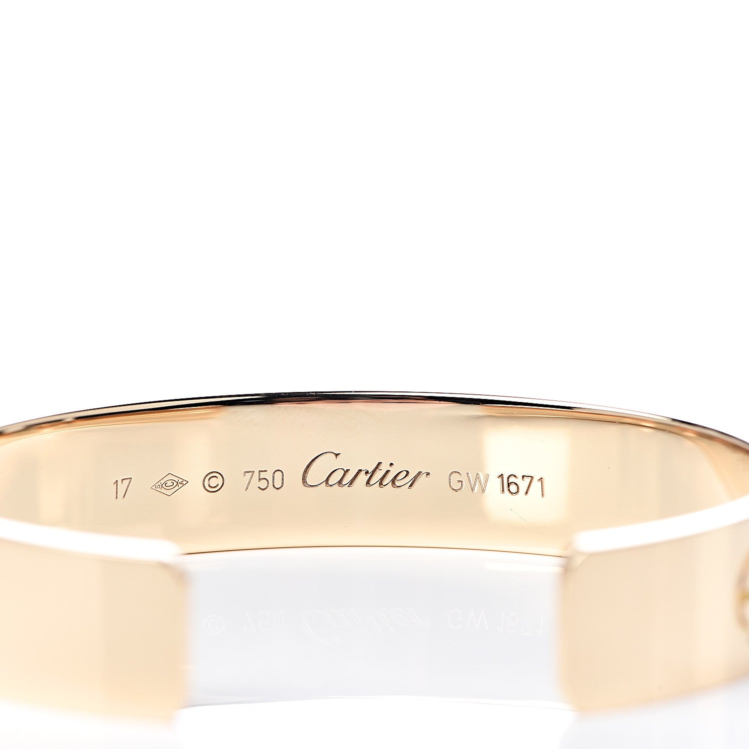 Cartier 18K Yellow Gold LOVE Cuff Wide Bracelet 17 4 of 4
