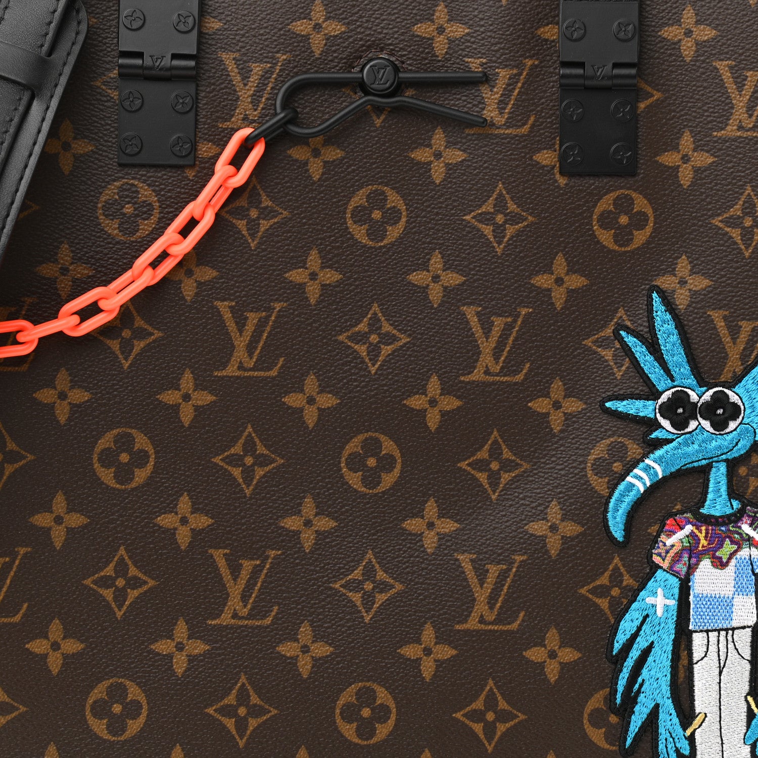 Louis Vuitton Monogram Embroidered Cartoon LV Friends Sac Plat 7 of 9