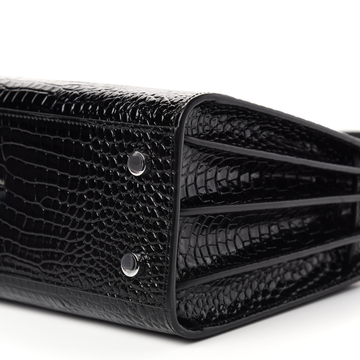 Saint Laurent Calfskin Crocodile Embossed Baby Sac De Jour Black 8 of 10