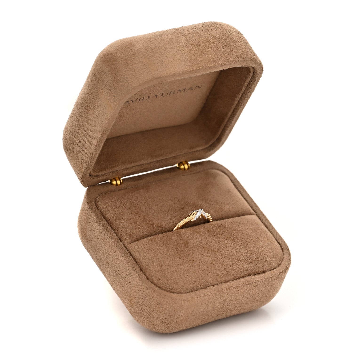 David Yurman 18K Yellow Gold Diamond Petite X Ring 49 5 6 of 6