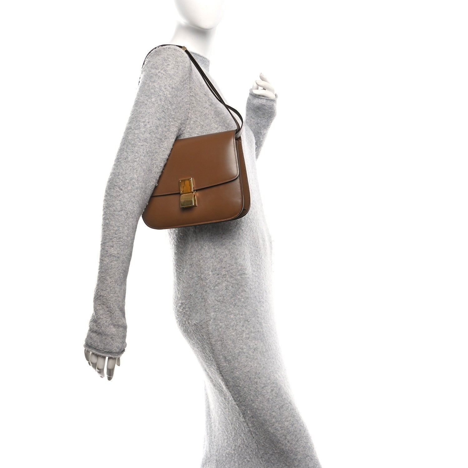 Celine Smooth Calfskin Medium Classic Box Flap Bag Light Camel 2 of 10