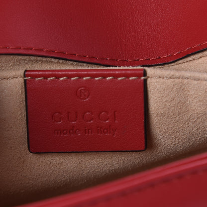 Gucci Calfskin Matelasse Mini GG Marmont Shoulder Bag Hibiscus Red 8 of 9