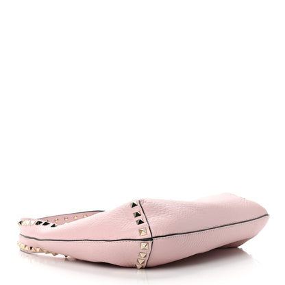 Valentino Garavani Pebbled Calfskin Small Rockstud Flip Lock Hobo Light Pink 4 of 8