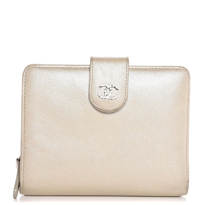 Chanel Caviar Sevruga French Compact Wallet White 1 of 10