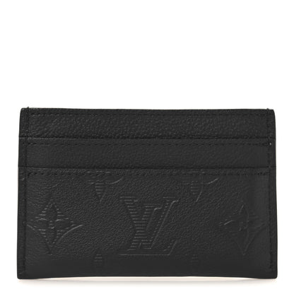 Louis Vuitton Calfskin Monogram Shadow Double Card Holder Black 1 of 7