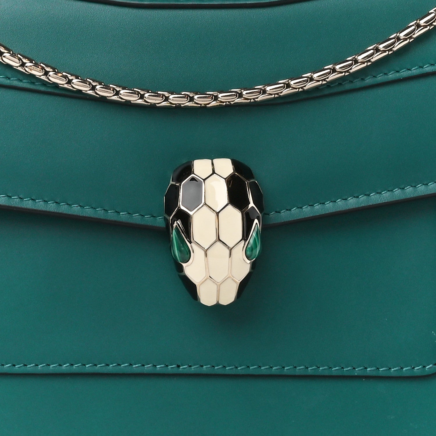 Bulgari Calfskin Serpenti Forever Shoulder Bag Emerald Green 12 of 15