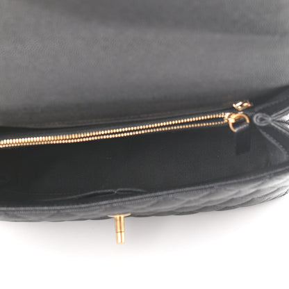 Chanel Caviar Lizard Embossed Quilted Small Coco Handle Flap Black 7 of 11