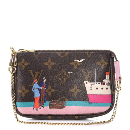 Louis Vuitton Monogram 2016 Christmas Animation Mini Pochette Accessories Rose Ballerine 1 of 8