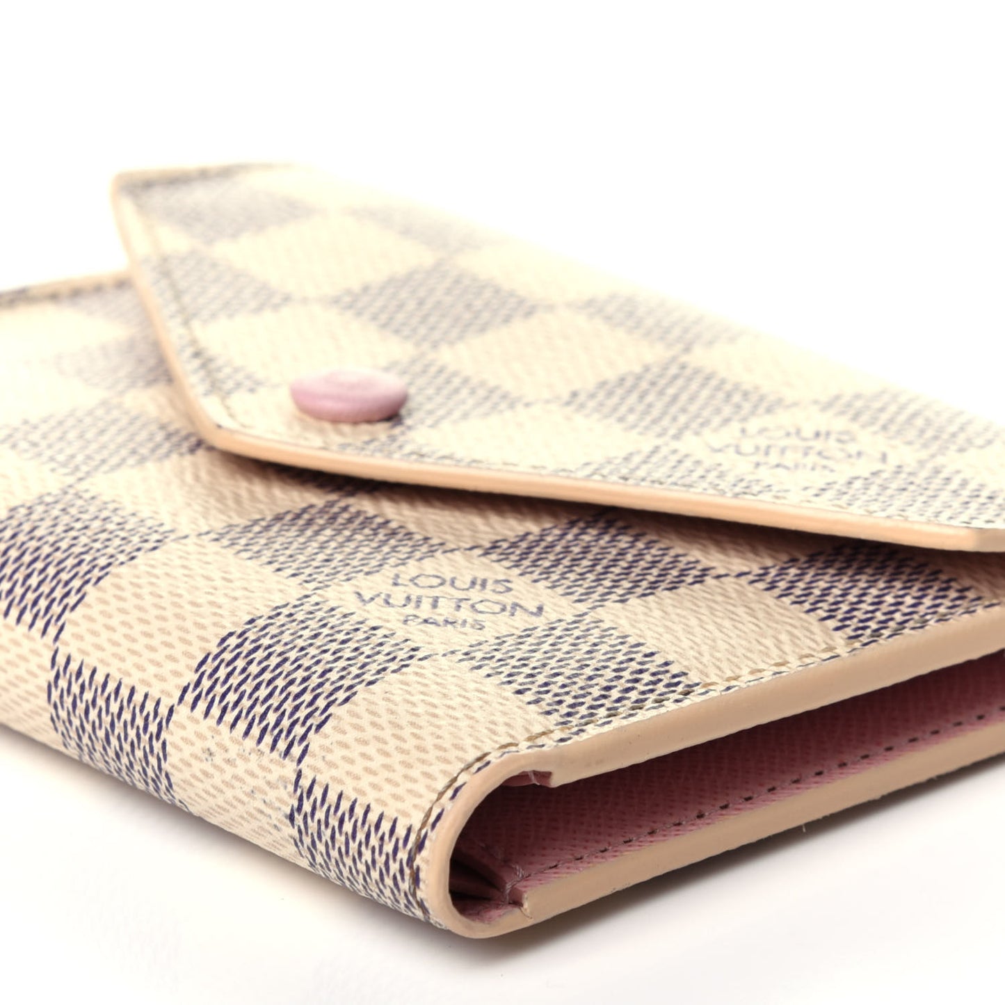Damier Azur Victorine Wallet Rose Ballerine