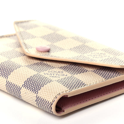 Louis Vuitton Damier Azur Victorine Wallet Rose Ballerine 8 of 9