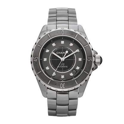 Chanel Titanium Ceramic Diamond 38mm J12 Automatic Watch 1 of 4