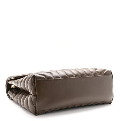 Saint Laurent Calfskin Y Quilted Monogram Medium Loulou Chain Satchel Soil Brown 4 of 10