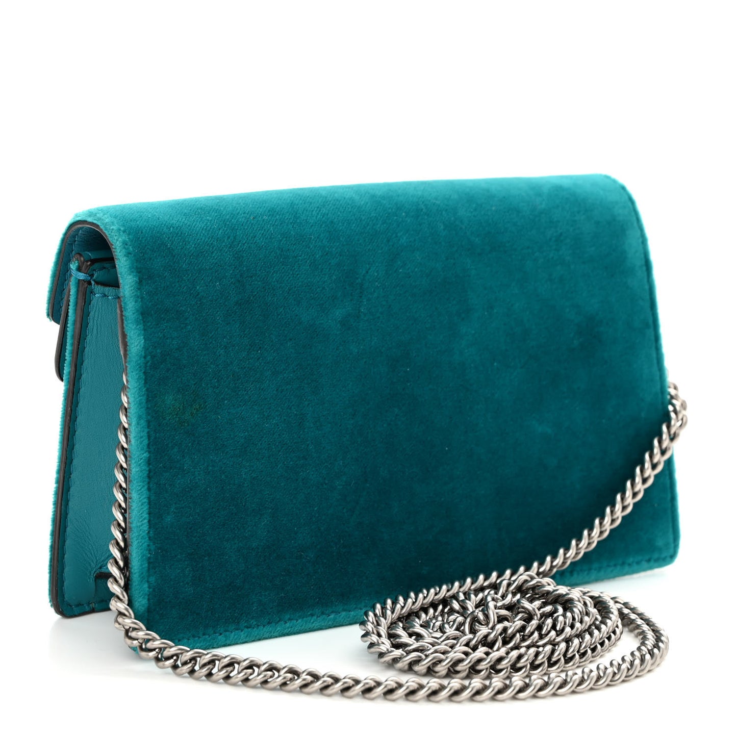 Velvet Super Mini Dionysus Shoulder Bag Pavone Cyan