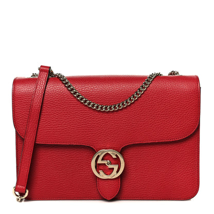 Gucci Dollar Calfskin Interlocking G Shoulder Bag Red 1 of 11
