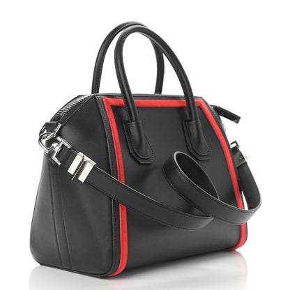Givenchy Calfskin Small Embroidered Frame Antigona Black Red 3 of 11
