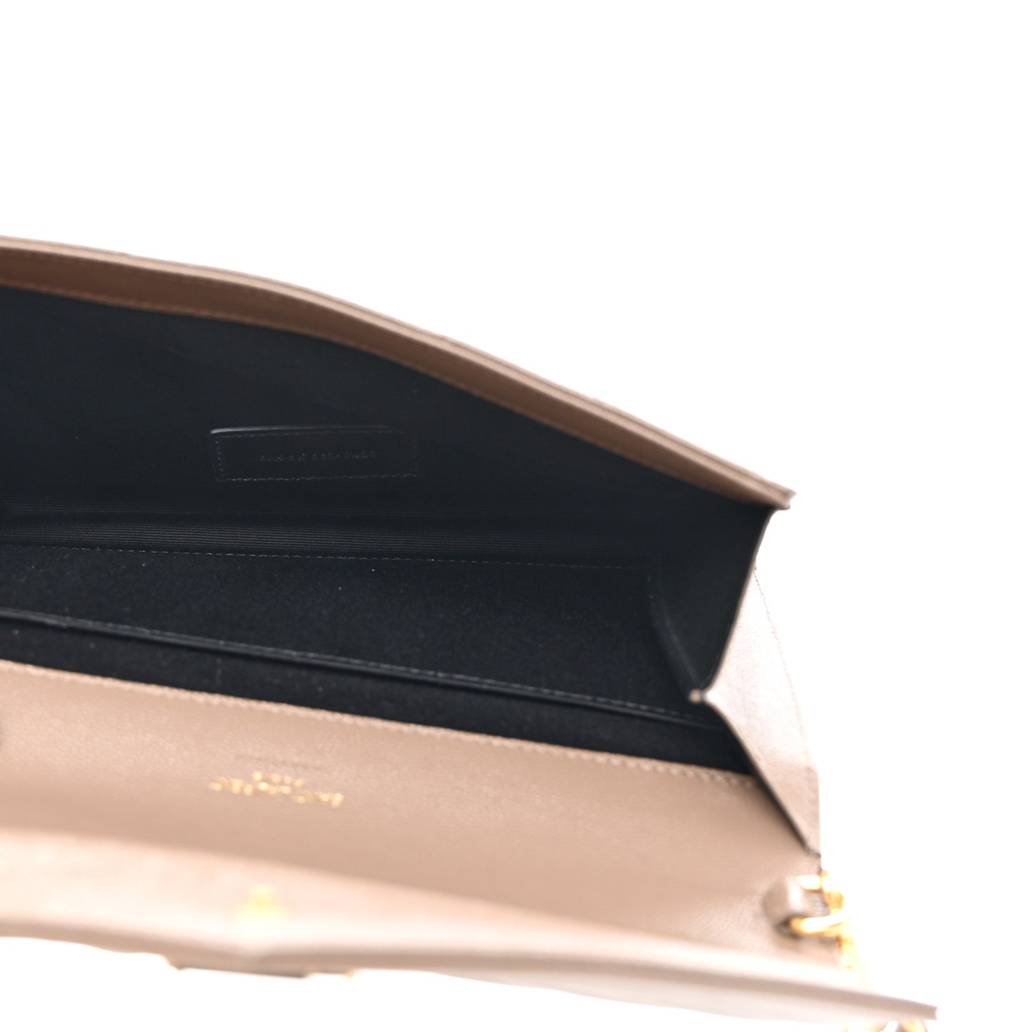 Grain De Poudre Matelasse Chevron Monogram Cassandre Flap Pouch Taupe