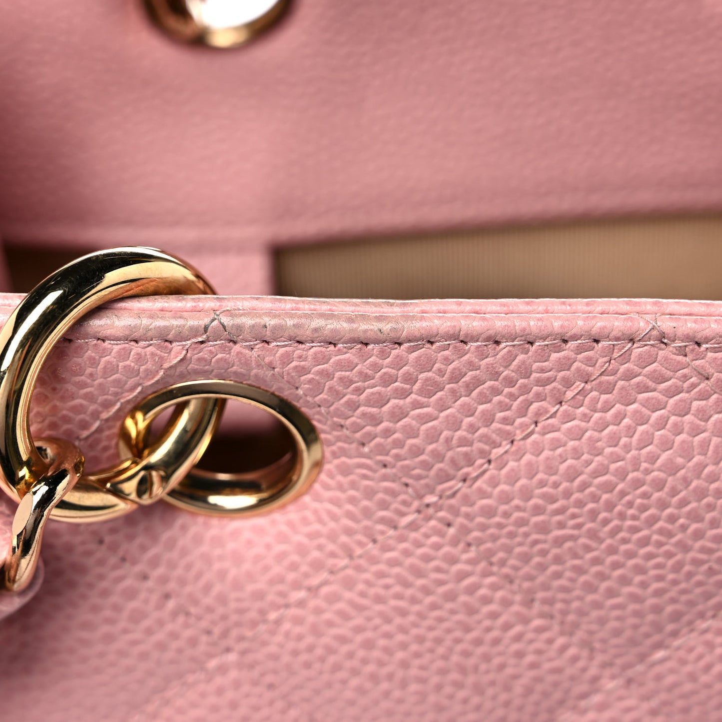 Caviar Quilted Petit Shopping Tote PST Pink