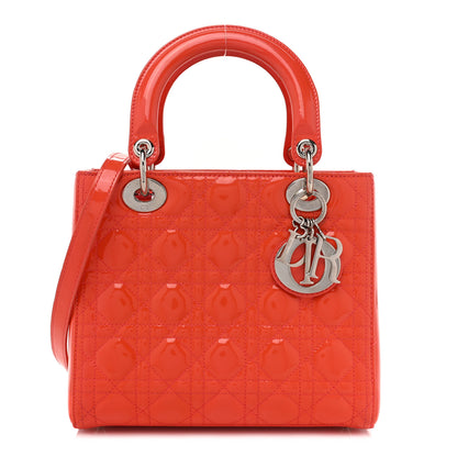 Christian Dior Patent Cannage Medium Lady Dior Orange 1 of 14