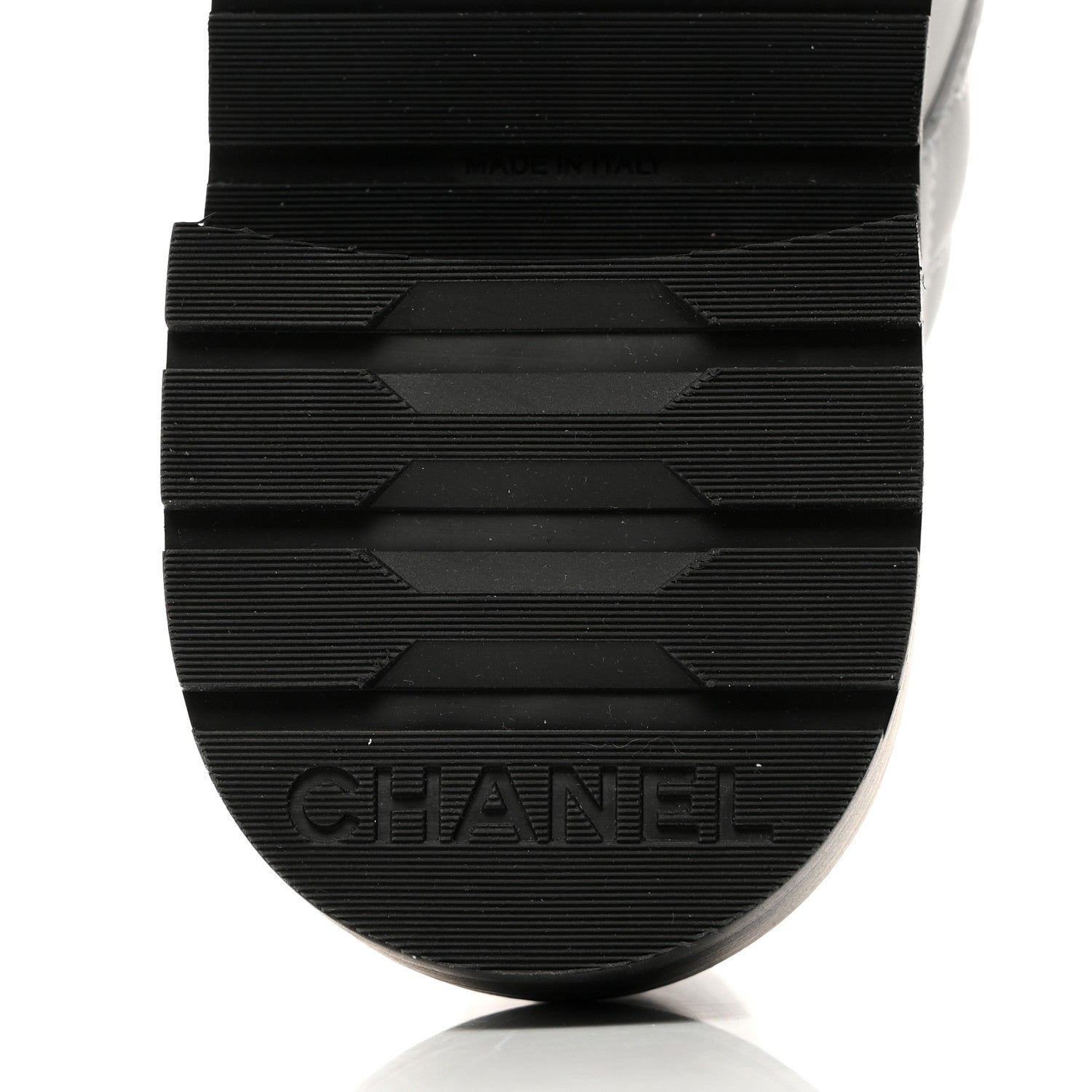 Chanel Shiny Goatskin Calfskin Quilted Lace Up Combat Boots 37 Black White 8 of 9