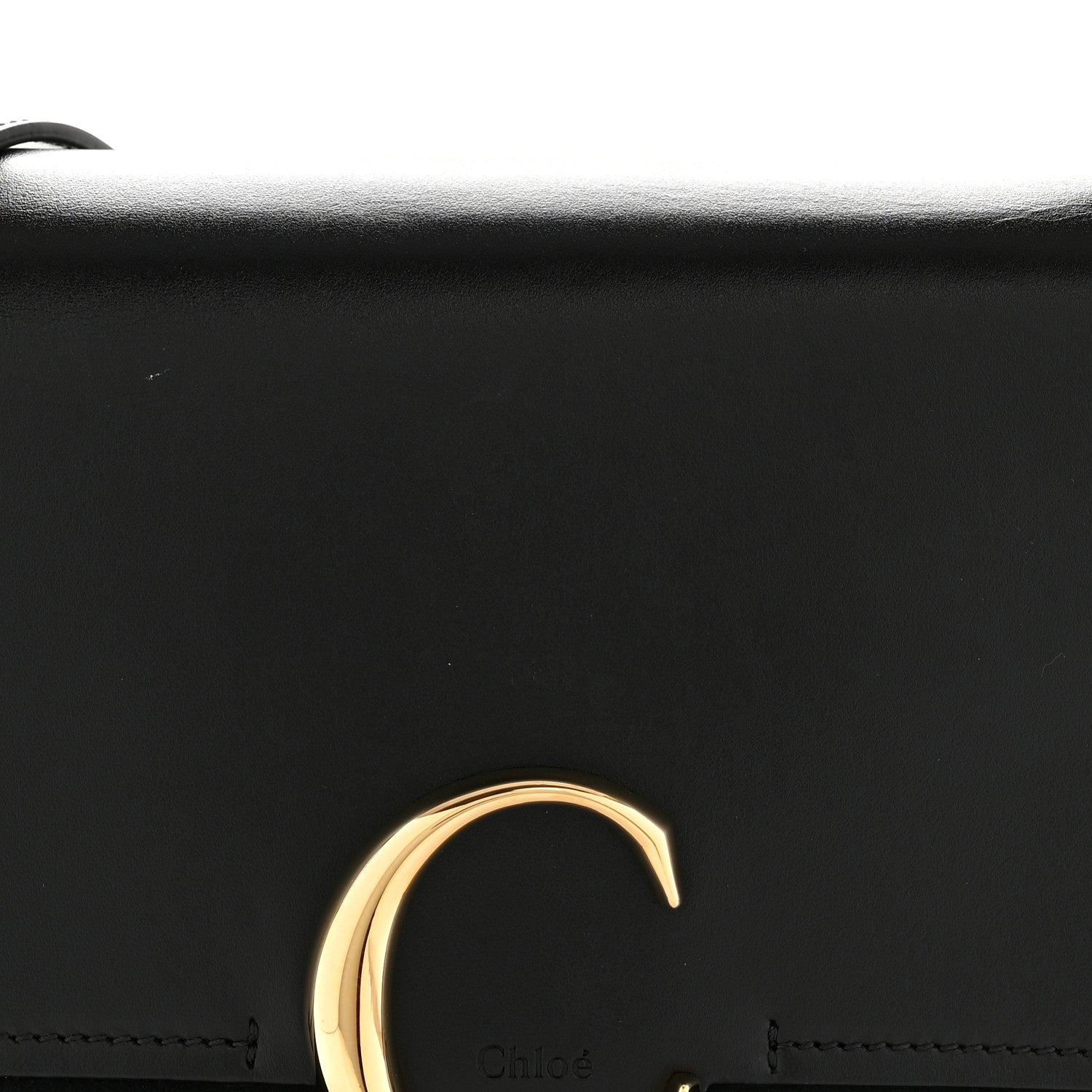 Chloe Shiny Calfskin Suede Small C Double Carry Black 8 of 13
