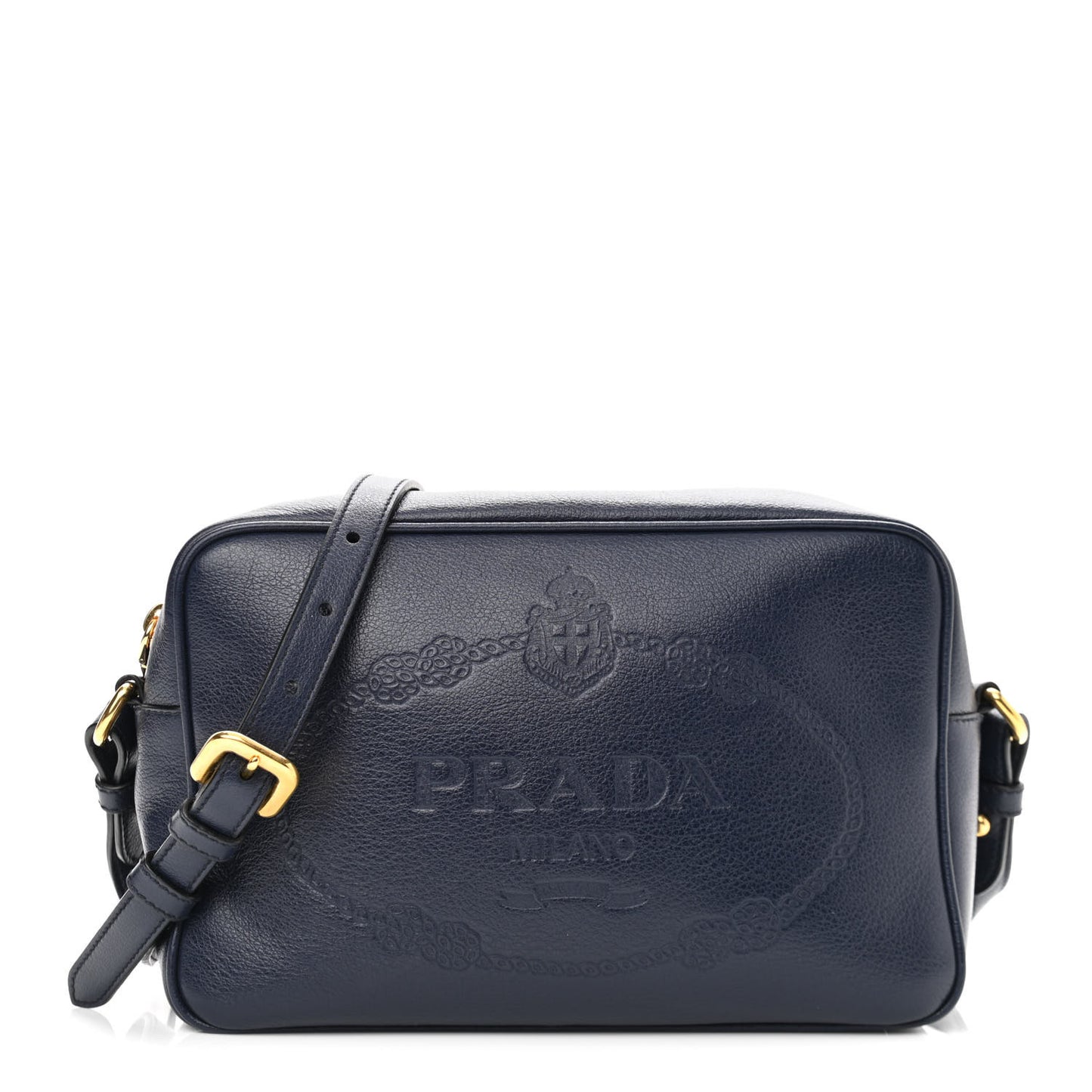 Glace Calfskin Embossed Logo Crossbody Baltico