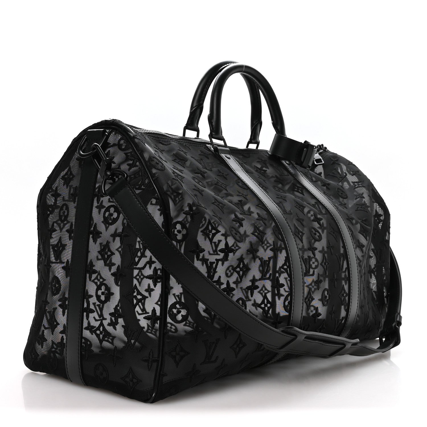 Louis Vuitton Monogram See Through Keepall Bandouliere 50 Black 2 of 8