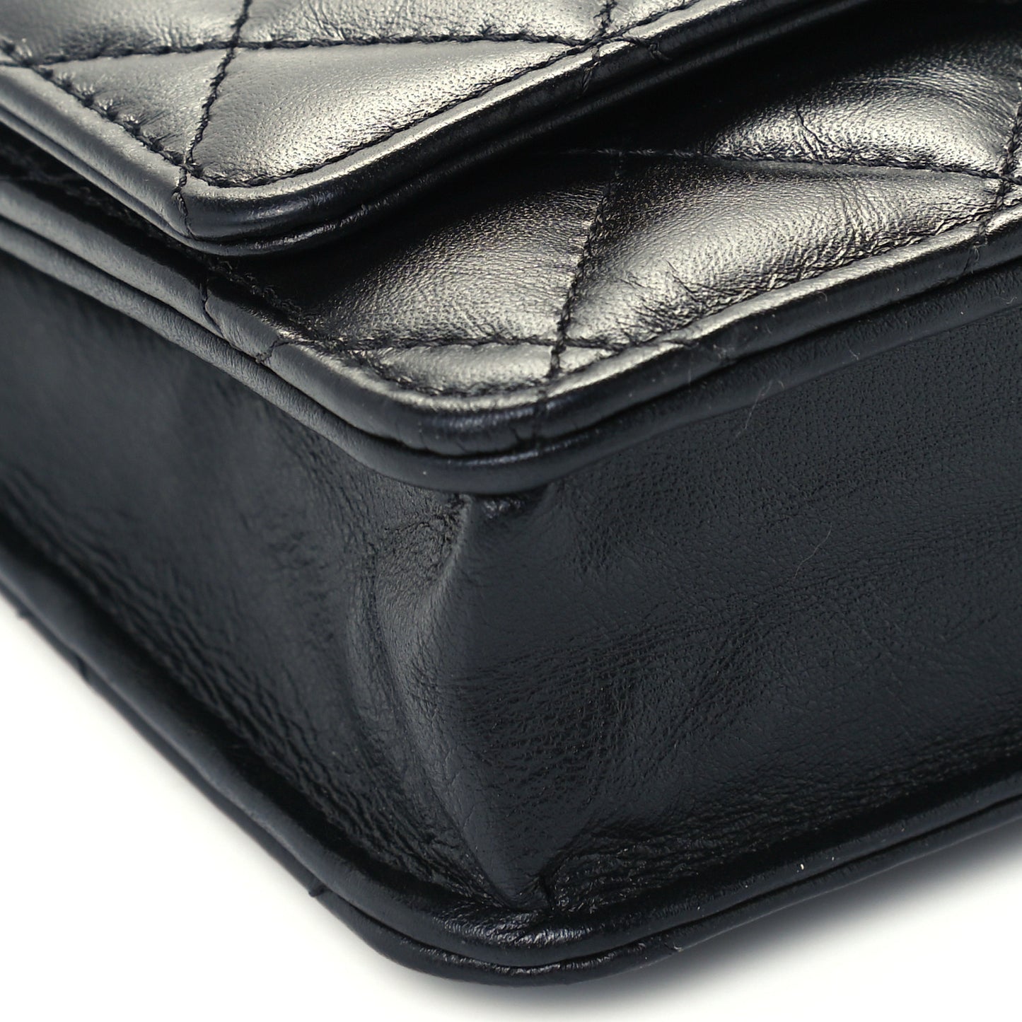Aged Calfskin Quilted Reissue Wallet On Chain WOC So Black