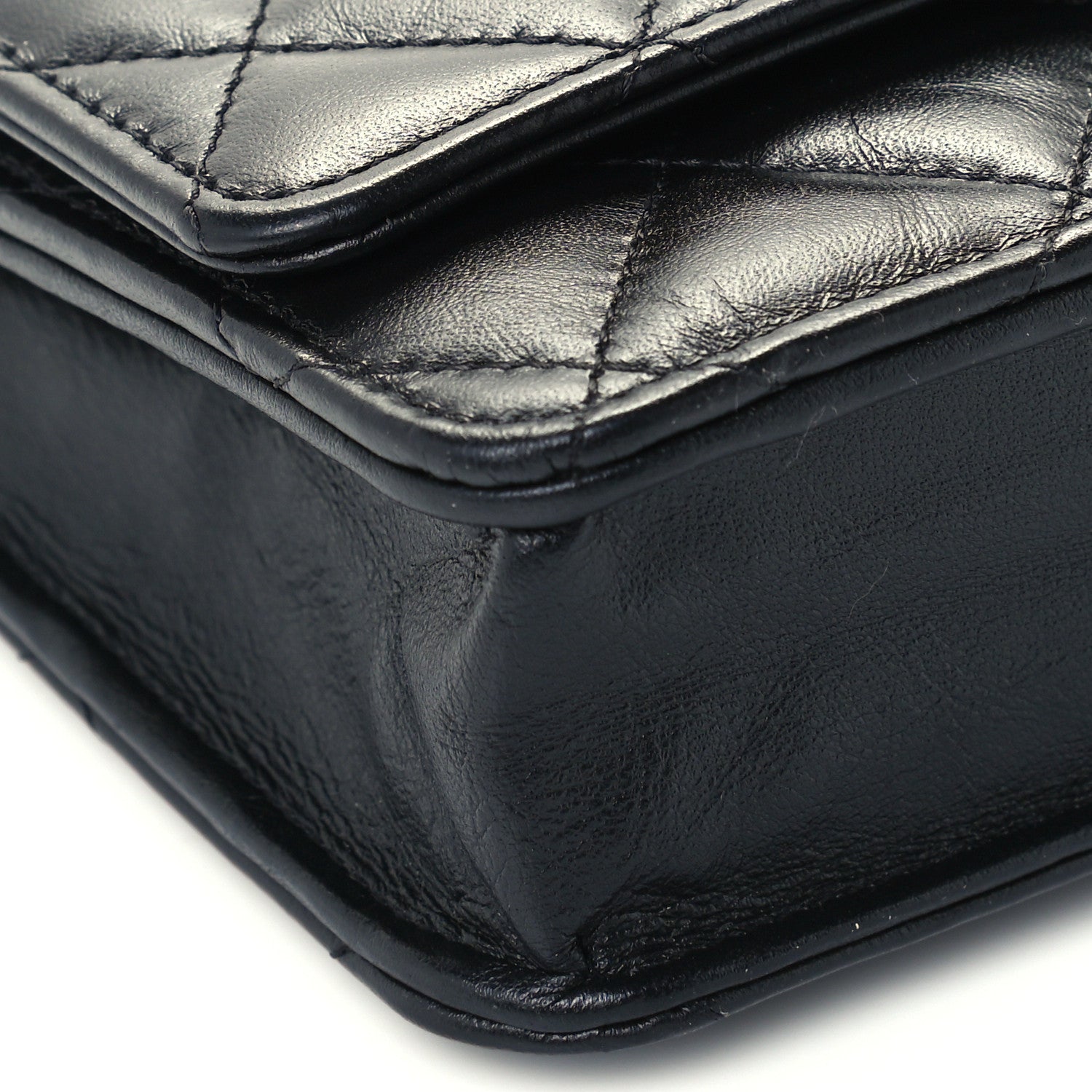 Chanel Aged Calfskin Quilted Reissue Wallet On Chain WOC So Black 10 of 11