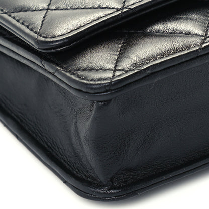 Chanel Aged Calfskin Quilted Reissue Wallet On Chain WOC So Black 10 of 11