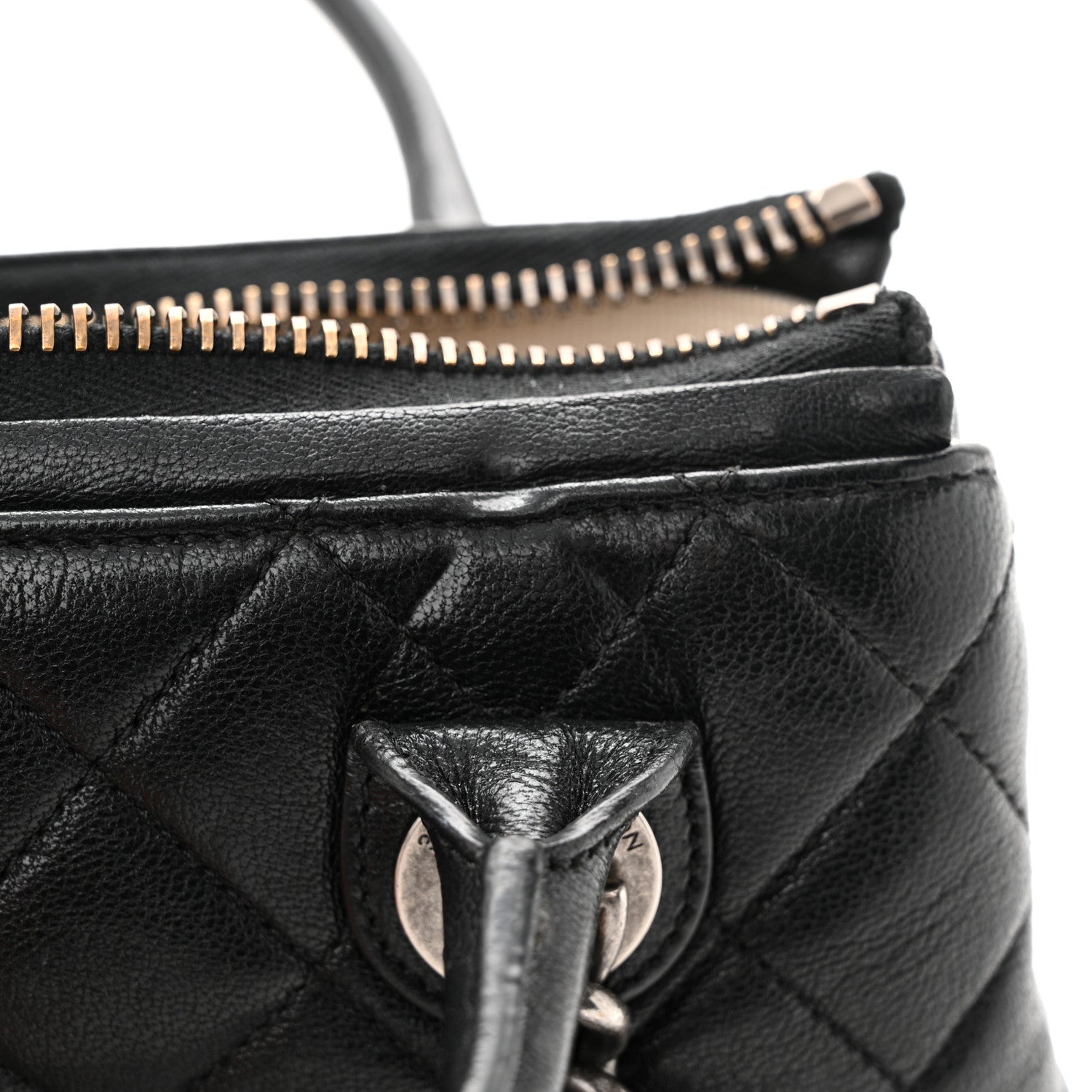 Chanel Shiny Sheepskin Quilted Small Shopping Tote Black 15 of 15