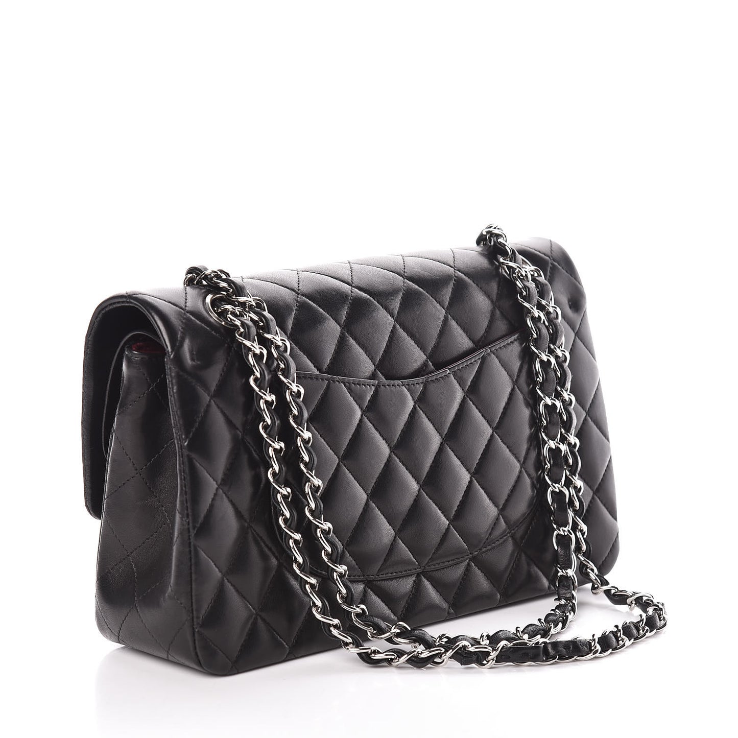 Lambskin Quilted Medium Double Flap Black