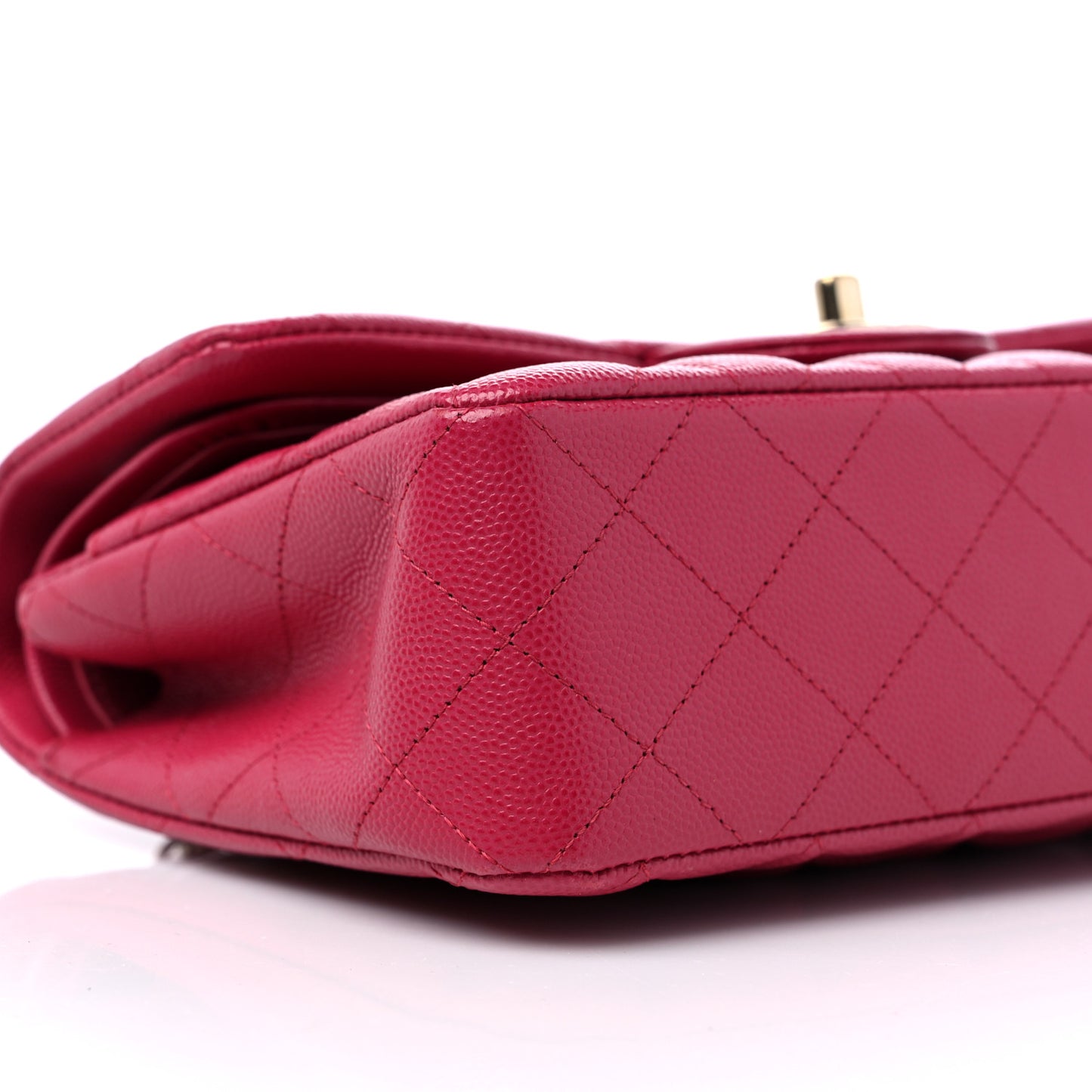 Caviar Quilted Small Double Flap Dark Pink